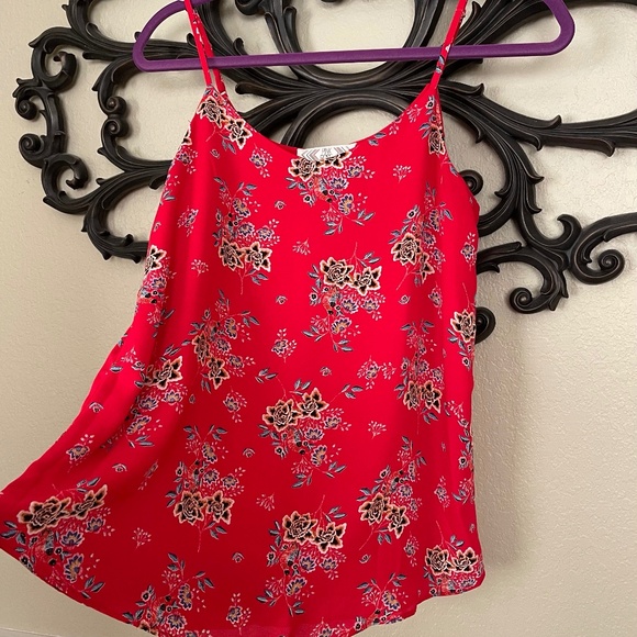 Pink Rose Tank Top Adjustable Straps Size Small - Picture 1 of 15